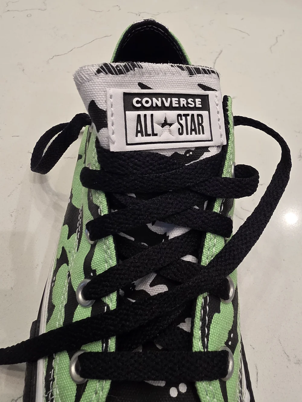 Custom Made Converse Kids' Low Top Sneakers in Green and Black